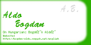 aldo bogdan business card